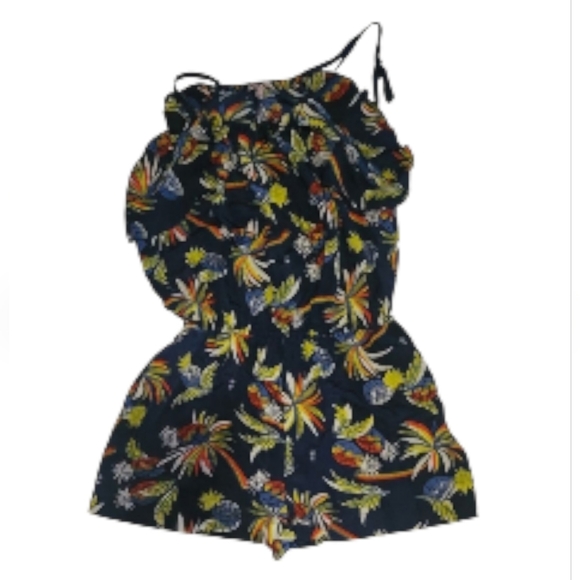 Juicy Couture Pants - JUICY COUTURE Romper Navy Blue Flower Print Size M